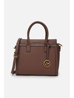 Van Heusen - Women Brown Textured Casual Handbag with Detachable Strap