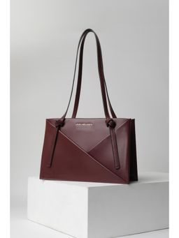 Van Heusen - Women Maroon Solid Casual Handbag