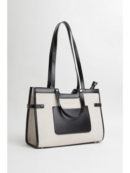 Van Heusen - Women White Patterned Casual Tote Bag