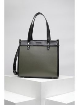 Van Heusen - Women Olive Textured Casual Handbag with Detachable Strap