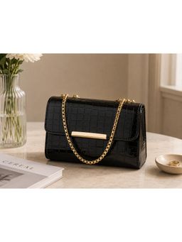 FARGO - Croco Vegan Women's Handbag - Black (M)