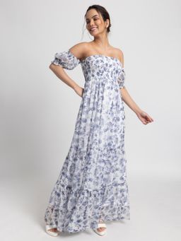 JULO - Tropical Breeze Off Shoulder Maxi Dress