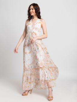 JULO - Creamsicle Surplice Maxi Dress