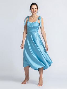 JULO - Turquoise Blue Sweetheart Midi Dress