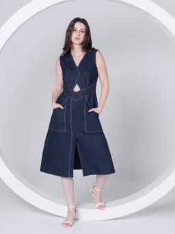 JULO - Denim Chic Midi Dress