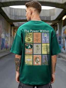 Bewakoof - Green Terry Half Sleeves T-Shirt