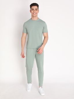CHKOKKO - Men Casual Wear Green Co-ord (Set of 2)