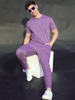 CHKOKKO - Men Casual Wear Purple Co-ord (Set of 2)