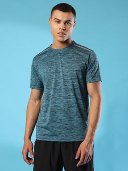 CHKOKKO - Mens Green Round Neck Sports T-Shirt