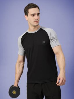 CHKOKKO - Men Black Regular Fit Gym T-Shirt