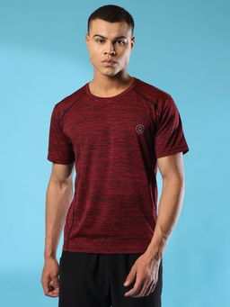 CHKOKKO - Mens Red Half Sleeves Sport T-Shirt