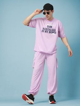 CHKOKKO - Lavender Men Summer Co-Ord (Set of 2)