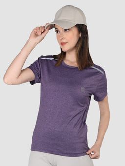 CHKOKKO - Purple Women's Solid Yoga T-shirt