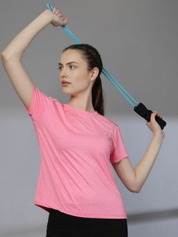 CHKOKKO - Pink Women's Solid Yoga T-shirt