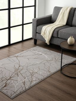 OBSESSIONS - Abstract Polyester Runner Grey (2.5x5 Feet)
