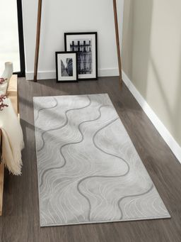 OBSESSIONS - Classical Polyester Runner, 2.5x5 Feet Grey