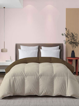 MULBERRY LIVING - Double Cream & Brown Reversible Comforter(Queen)