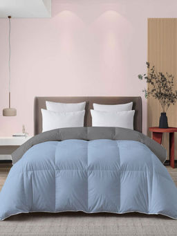 MULBERRY LIVING - Double Rain Blue & Ash Grey Reversible Comforter(Queen)