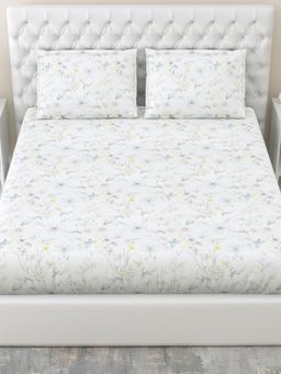 Haus & Kinder - Luxury 300 Tc Tencel Ultra Soft Fitted King Bedsheet with 2 Pillow Cover Blooea