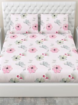 Haus & Kinder - Luxury 300 Tc Tencel Ultra Soft Fitted King Bedsheet with 2 Pillow Cover Rosaria Luxe