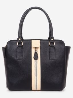 Yelloe - Multi Compartment Trendy Handbag Black Beige