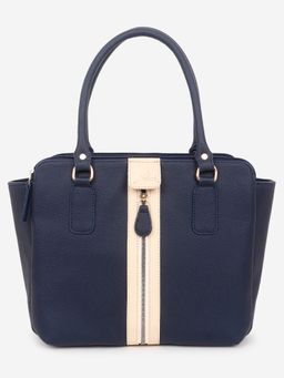 Yelloe - Multi Compartment Trendy Handbag Blue Beige
