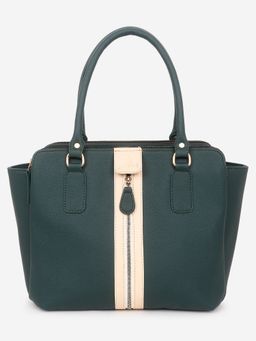 Yelloe - Multi Compartment Trendy Handbag Green Beige
