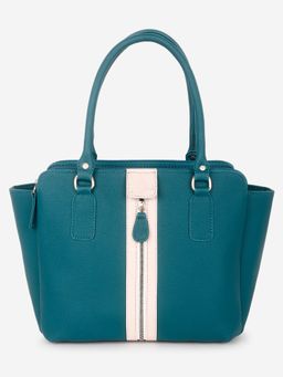 Yelloe - Multi Compartment Trendy Handbag Turquoise Beige