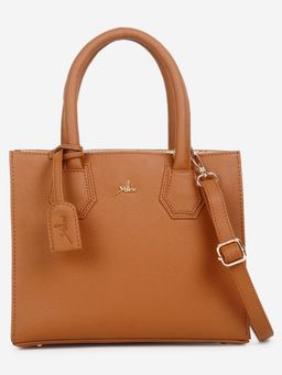 Yelloe - Satchel Handbag Multi Compartment Tan