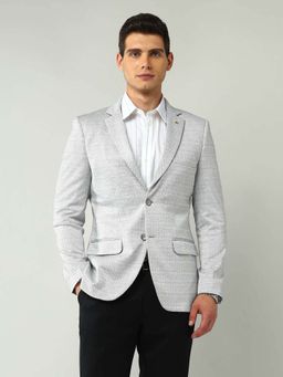 AD By Arvind - Grey Tailored Fit Textured Blazer