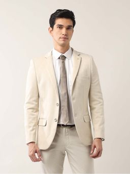 AD By Arvind - Cream Tailored Fit Single-Breasted Blazer