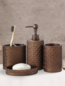 OBSESSIONS - Polyresin 4Pc Bathset, Brown