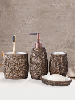OBSESSIONS - Polyresin 4Pc Bathset, Brown