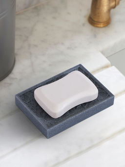 OBSESSIONS - Polyresin Soap Dish with Hole, Grey