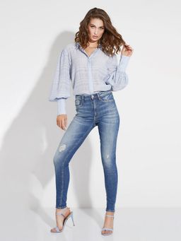 Guess - Ladc Solid Mid Rise Skinny Denim Jeans