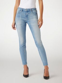 Guess - Carrie Light Solid Mid Rise Skinny Jeans
