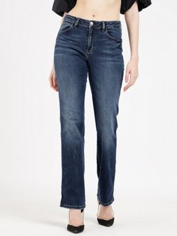 Guess - Tourmaline Mid Solid High Rise Straight Jeans