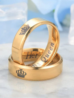 Karatcart - Gold Mixed Metal Rings (Pack Of 2)