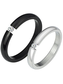 Karatcart - Multi-Colour Mixed Metal Rings (Pack Of 2)