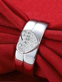 Karatcart - Silver Mixed Metal Rings (Pack Of 2)