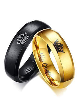 Karatcart - Multi-Colour Mixed Metal Rings (Pack Of 2)