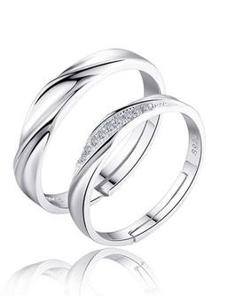 Karatcart - Silver Mixed Metal Rings (Pack Of 2)