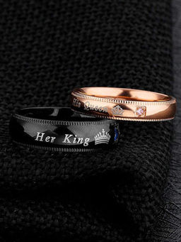 Karatcart - Multi-Colour Mixed Metal Rings (Pack Of 2)