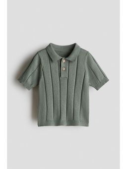H&M - Boys Green Knitted Polo T-Shirt