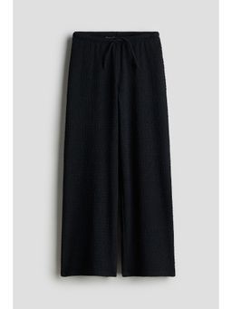 H&M - Girls Black Crinkled Jersey Trousers