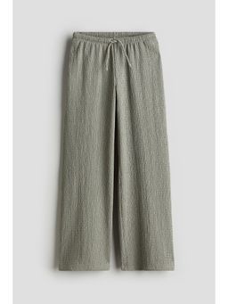 H&M - Girls Green Crinkled Jersey Trousers