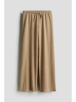 H&M - Girls Beige Crinkled Jersey Trousers