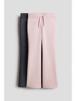 H&M - Girls Pink 2-Pack Flared Sweatpant