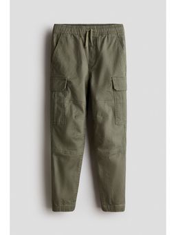 H&M - Boys Green Cotton Cargo Joggers