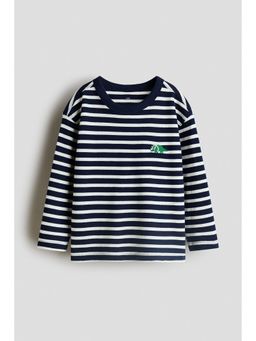 H&M - Boys Blue Long-Sleeved Cotton T-Shirt